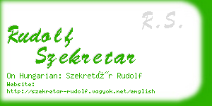 rudolf szekretar business card